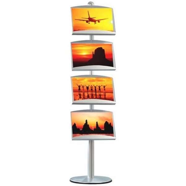 Multi Stand Infoständer einseitig - 4xA3 - 29,7x42 cm große Stahlregale