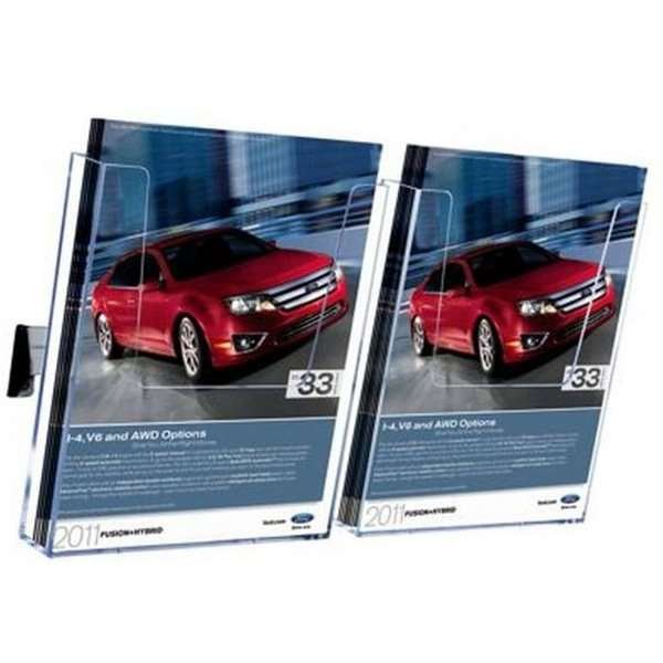 Prospekthalter für die Wand, Aluminiumschiene mit 2 Stk. A4-Acrylhalter