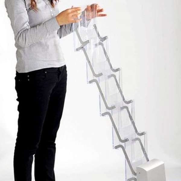 Klappbarer Prospektständer - 5xA4 - 21x29,7 cm - grau