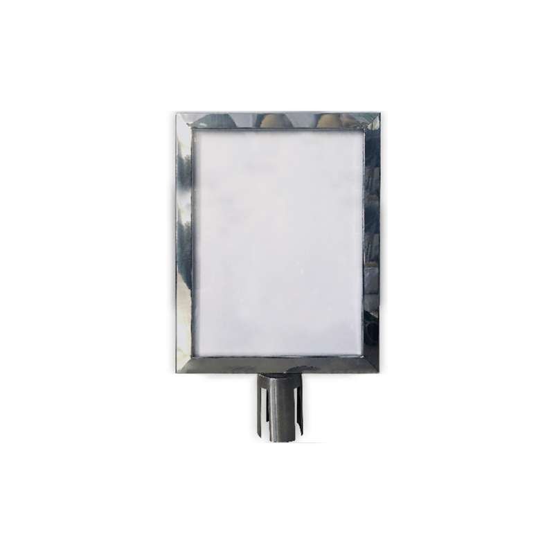 Schilderhalter f&uuml;r Crowd Barrier Belt System, Edelstahl, A3