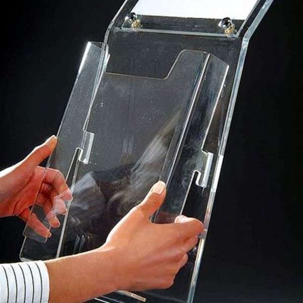 Acryl-Infoständer mit Prospekthalter vertikal - A4 - 21 x 29,7 cm