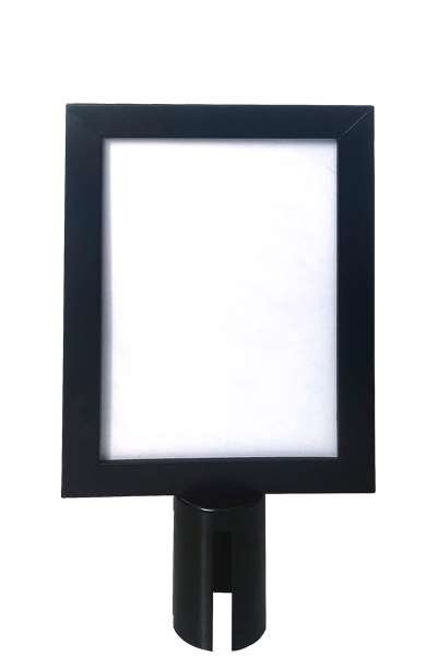 Schilderhalter f&uuml;r Crowd Barrier Belt System, schwarzierung, A4