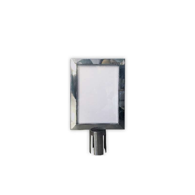 Schilderhalter für Crowd Barrier Belt System, Edelstahl, A4