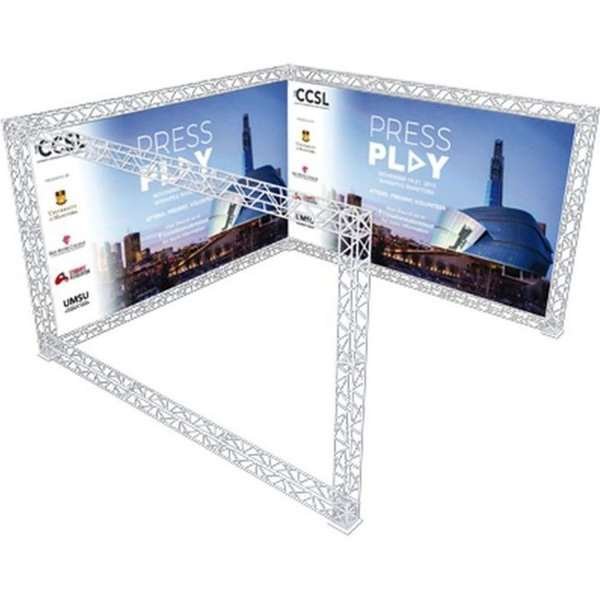 Crown Truss 15 Messewand U-Form 4 x 4 m - weiß