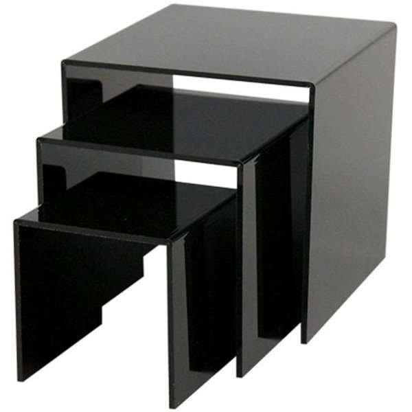 Display Podest, Dekoregal Displayregal - 3 Stk. - schwarz