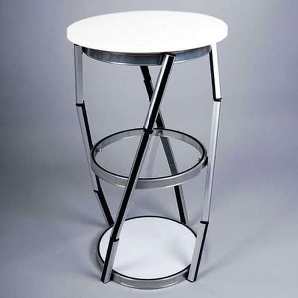Cirkel Messetisch mit Koffer