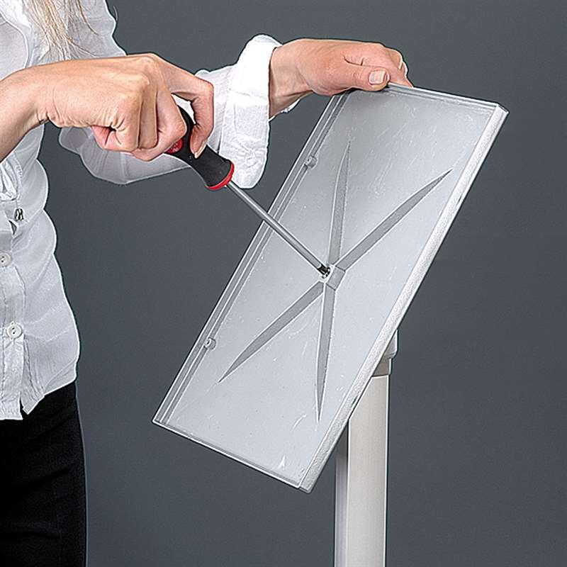 Flex Infost&auml;nder verstellbar - A2 - Silber