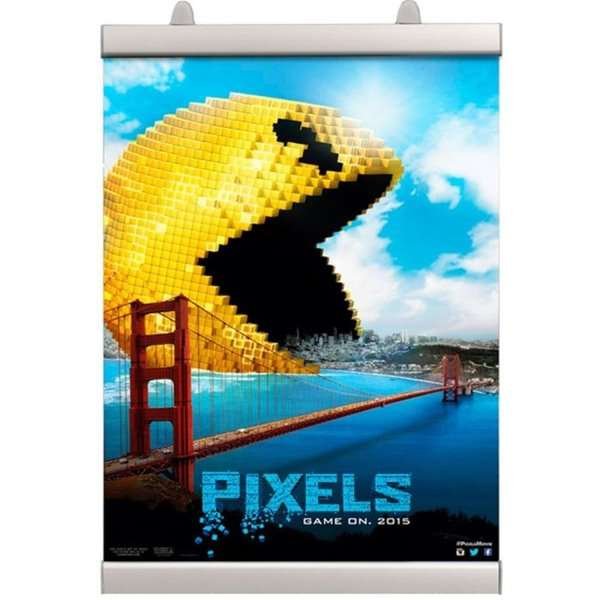 Posterklemmen-Set, Posterleiste mit 25mm Aluminium-Posterstreifen - 120 cm