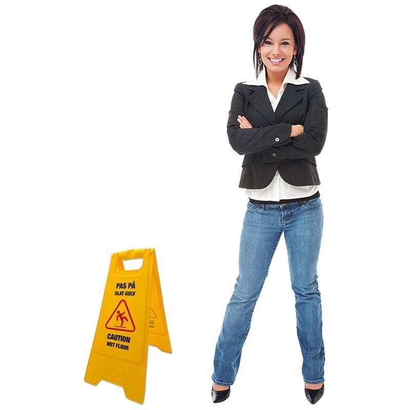 Warnschild mit d&auml;nischem und englischem Text