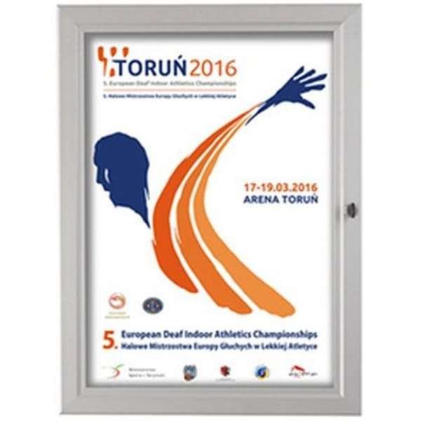 Hängeschrank mit Schloss und weißer PS-Rückplatte, silber - A3