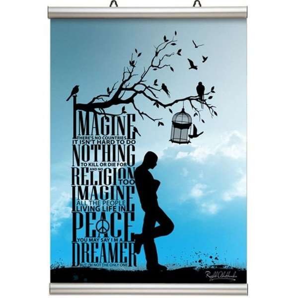 Poster-Line-Set, Posterleiste mit 26mm Aluminium-Posterleisten - 120 cm