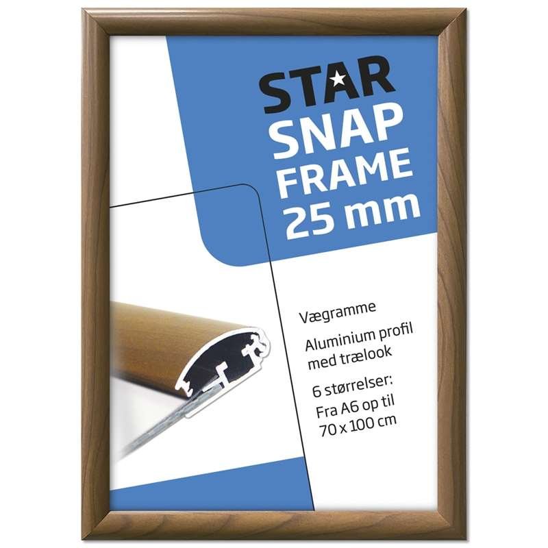 Klapprahmen mit 25mm Aluminiumprofil, Holzoptik - A4