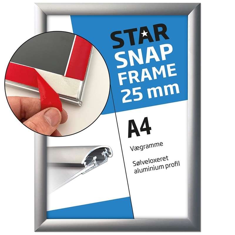 Klapprahmen Fast-Fix mit 25mm Aluminiumprofil, silber - A4