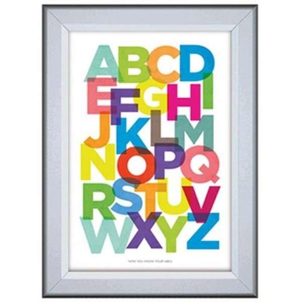 Klapprahmen mit 42mm starkem Aluminium-Sicherheitsrahmenprofil, silber - 50 x 70 cm