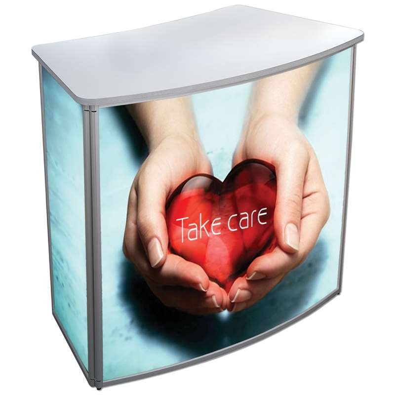 Druck auf PP-Folie für Expo Counter und Curved Counter