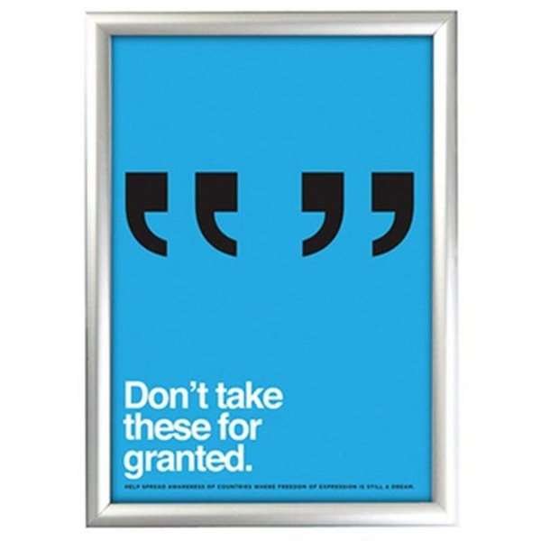 Fenster Alu Klapprahmen doppelseitig - 32mm - 50x70 cm - Silber