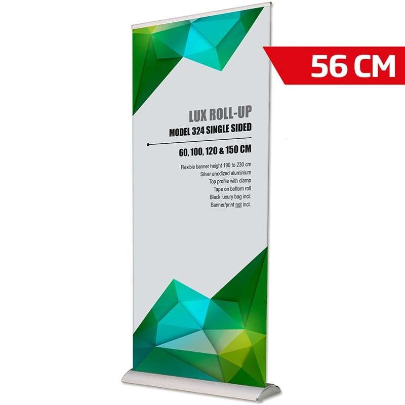 Lux Roll-up, silber, einseitig, 56 x 230 cm, inkl. Banner und Druck