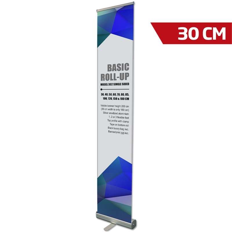 Basic Roll-up einseitig - 30x180 cm - Silber