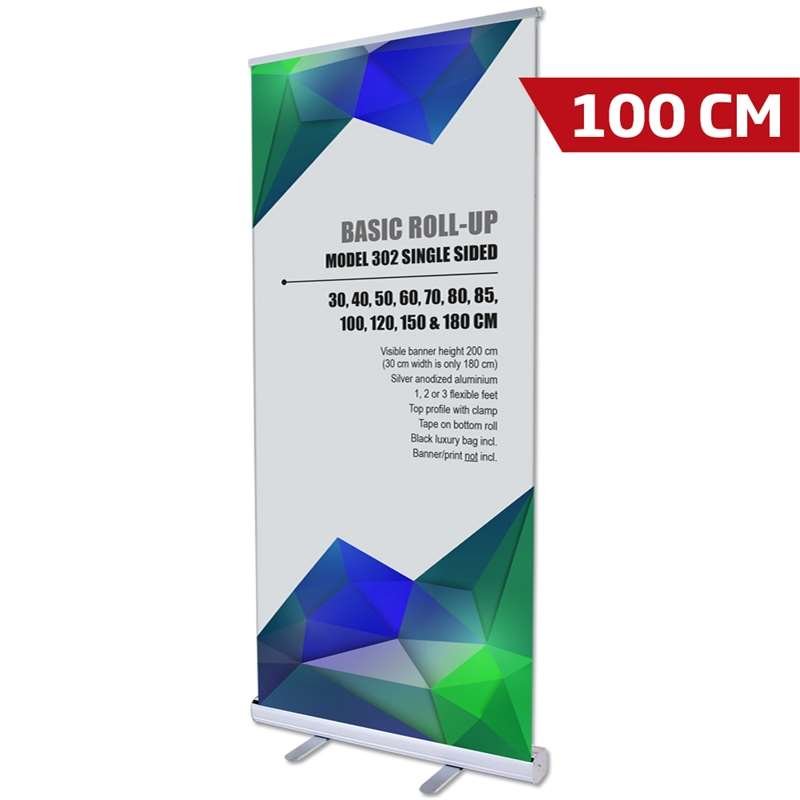 Basic Roll-up einseitig - 100x200 cm - Silber