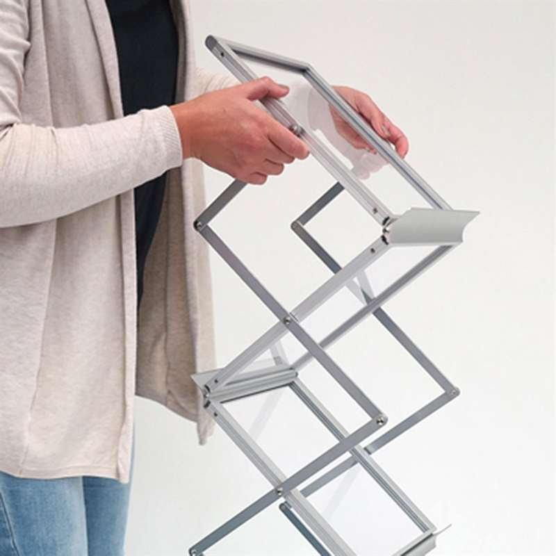 Flex-Prospektständer, Alu/Silber, 6 x A4