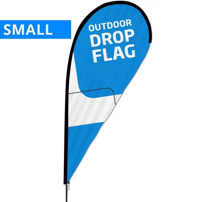 Beachflag, Outdoor Drop Flag, schwarze Stange, Small, inkl. Flagge und Spike Flag Base