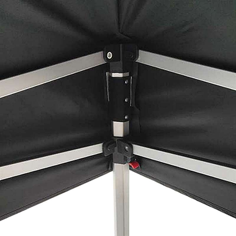 Pavillon/Veranstaltungszelt Lux aus wasserdichtem Polyester, silber/schwarz - 3x6 m