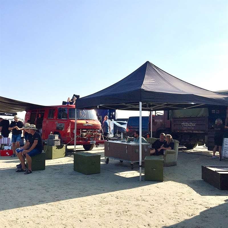 Pavillon/Veranstaltungszelt Lux aus wasserdichtem Polyester, silber/schwarz - 3x6 m