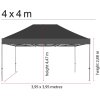 Pavillon/Veranstaltungszelt Lux aus wasserfestem Polyester, silber/schwarz - 4x4 m #2