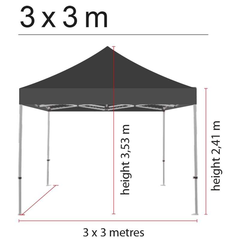 Seite für Eventzelt Lux 3 x 3 m, schwarz