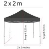Pavillon/Veranstaltungszelt Lux aus wasserdichtem Polyester, silber/schwarz - 2x2 m #2
