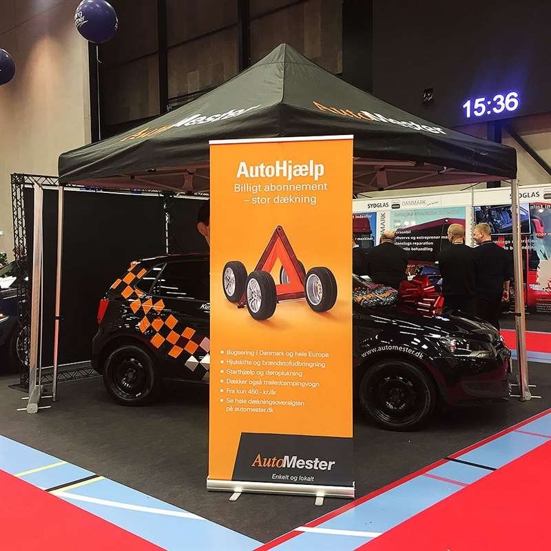 Pavillon/Veranstaltungszelt Lux aus wasserdichtem Polyester, silber/schwarz - 2x2 m