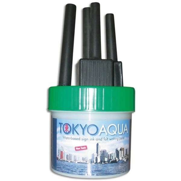 Tokyo Aqua - 4 Filzpinsel ohne Tinte - Grün