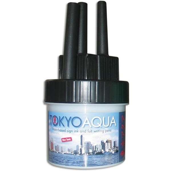 Tokyo Aqua - 4 Filzpinsel ohne Tinte - Schwarz