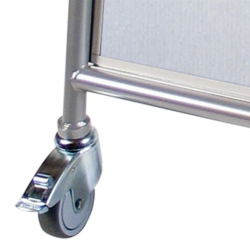 Expo Sign Lux Kundenstopper mit Logo schild und Rädern - Silber - 50 x 70 cm