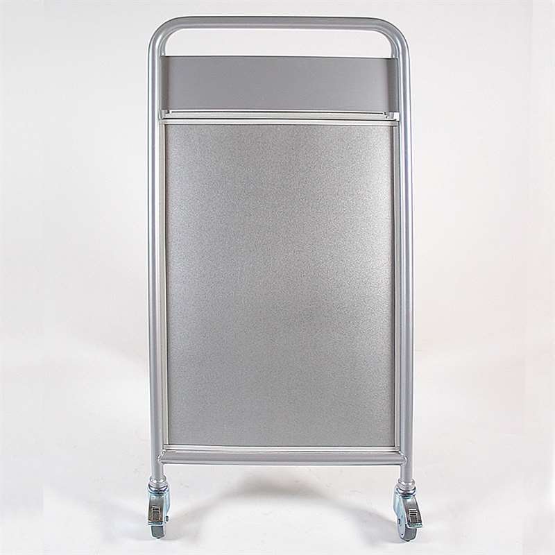 Expo Sign Lux Kundenstopper mit Logo schild und Rädern - Silber - 50 x 70 cm
