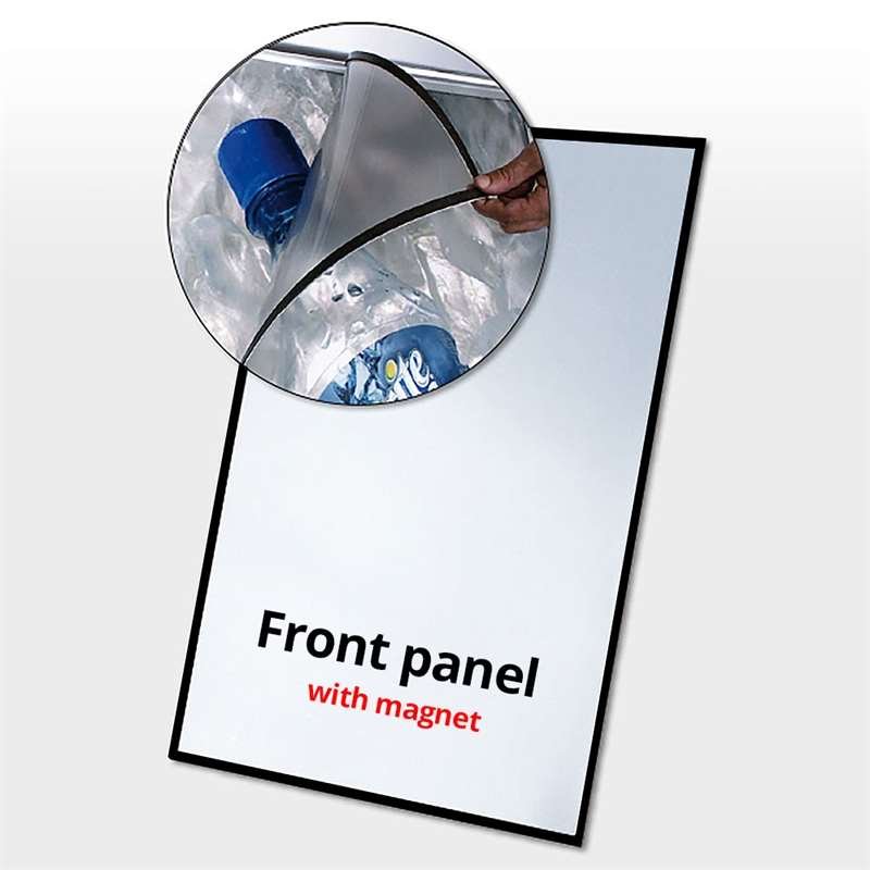 PET-Frontplatte mit Magnet, schwarzer Rand - 53 x 73 cm