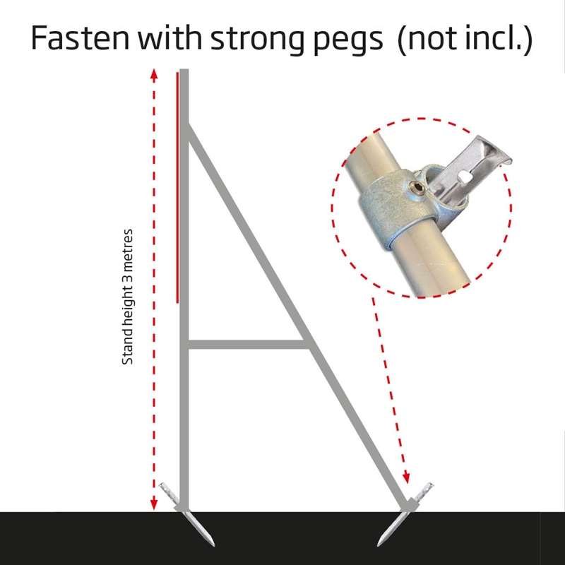 Banner Tube High Stand, freistehender Rahmen aus Aluminiumrohr 0,3mm / Ø 48mm - 100 x 100 cm