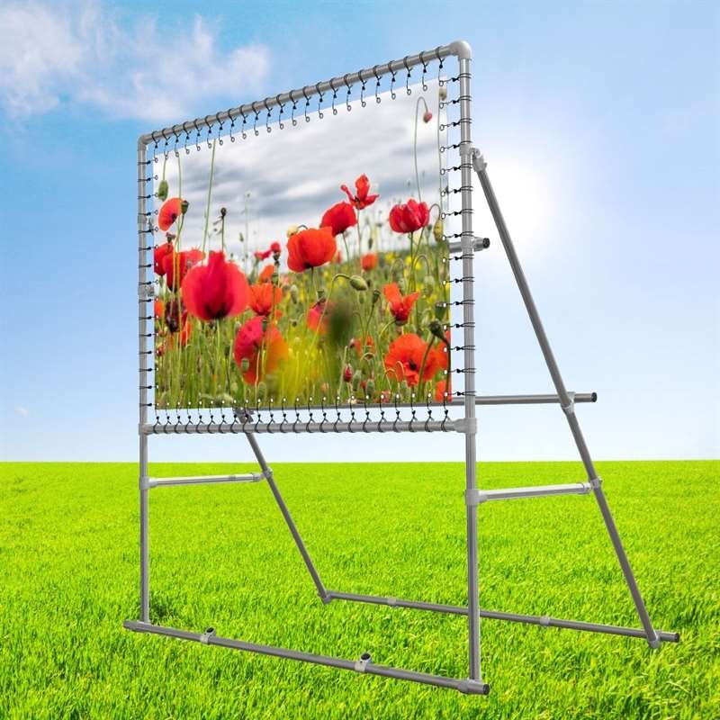 Banner Tube High Stand, freistehender Rahmen aus Aluminiumrohr 0,3mm / Ø 48mm - 100 x 100 cm