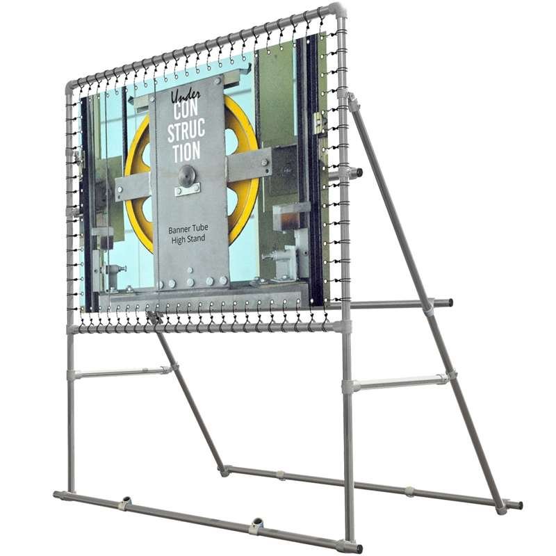 Banner Tube High Stand, freistehender Rahmen aus Aluminiumrohr 0,3mm / Ø 48mm - 100 x 100 cm