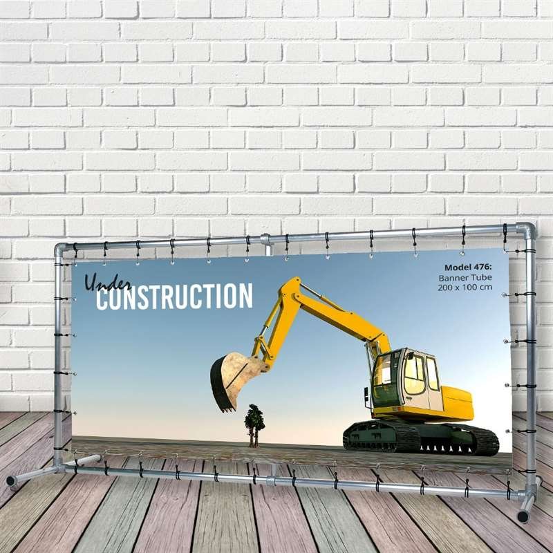 Banner Tube Freestanding Frame, freistehender Rahmen aus Aluminiumrohr 0,3mm / Ø 48mm - 200 x 100 cm