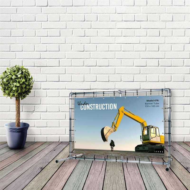 Banner Tube Freestanding Frame, freistehender Rahmen aus Aluminiumrohr 0,3mm / &Oslash; 48mm - 150 x 100 cm