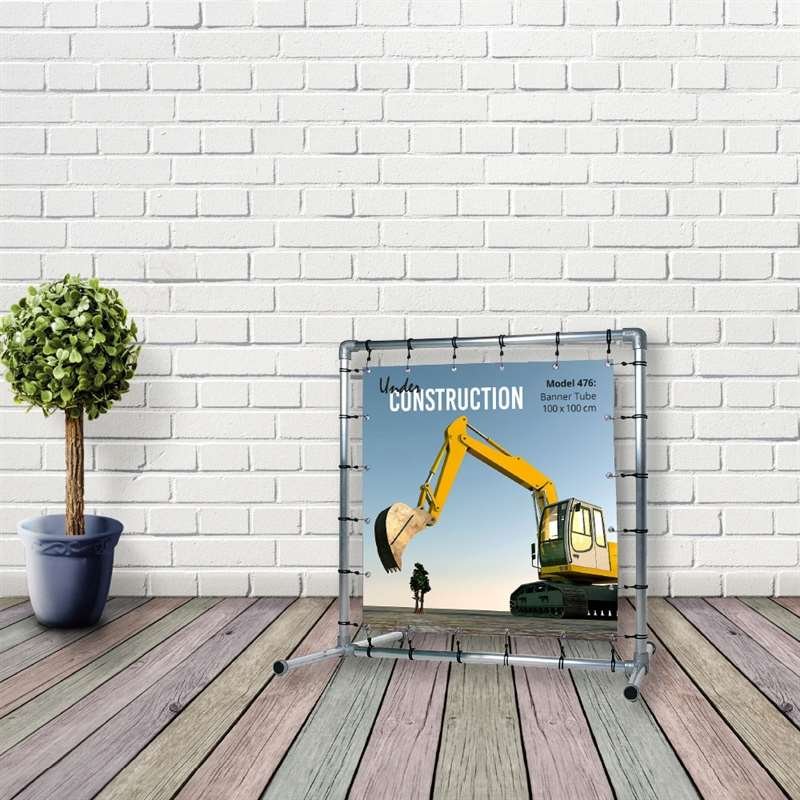 Banner Tube Freestanding Frame, freistehender Rahmen aus Aluminiumrohr 0,3mm / &Oslash; 48mm - 100 x 100 cm