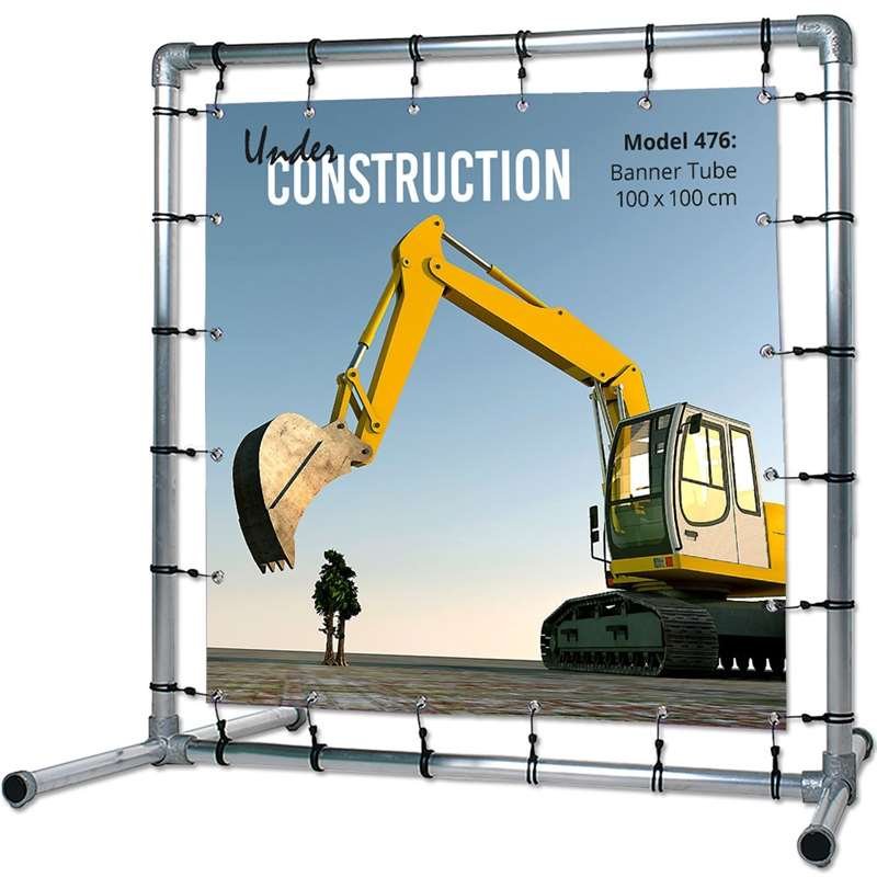 Banner Tube Freestanding Frame, freistehender Rahmen aus Aluminiumrohr 0,3mm / &Oslash; 48mm - 100 x 100 cm