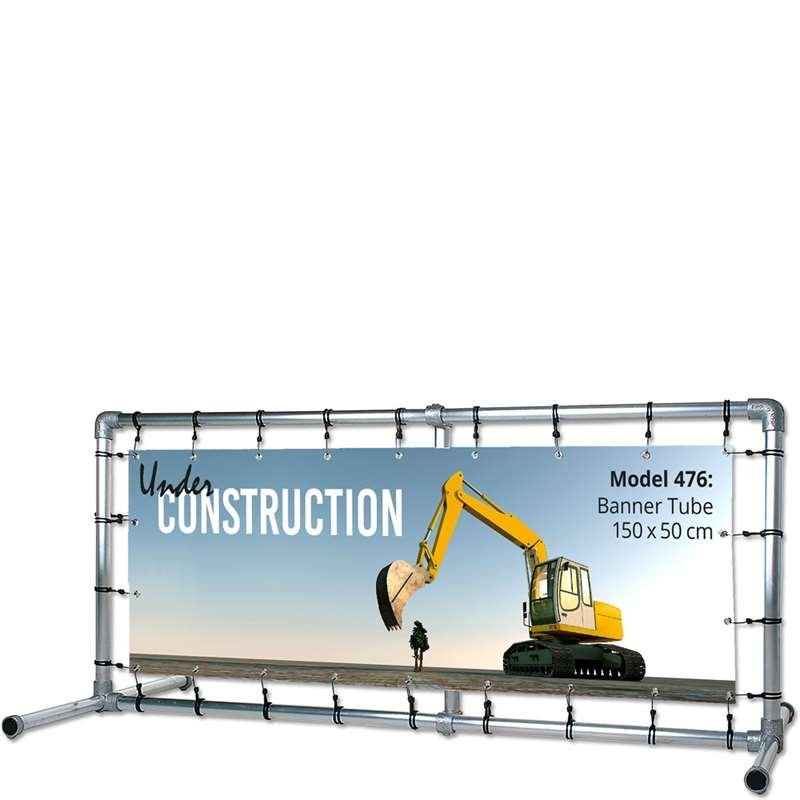 Banner Tube Freestanding Frame, freistehender Rahmen aus Aluminiumrohr 0,3mm / &Oslash; 48mm - 150 x 50 cm