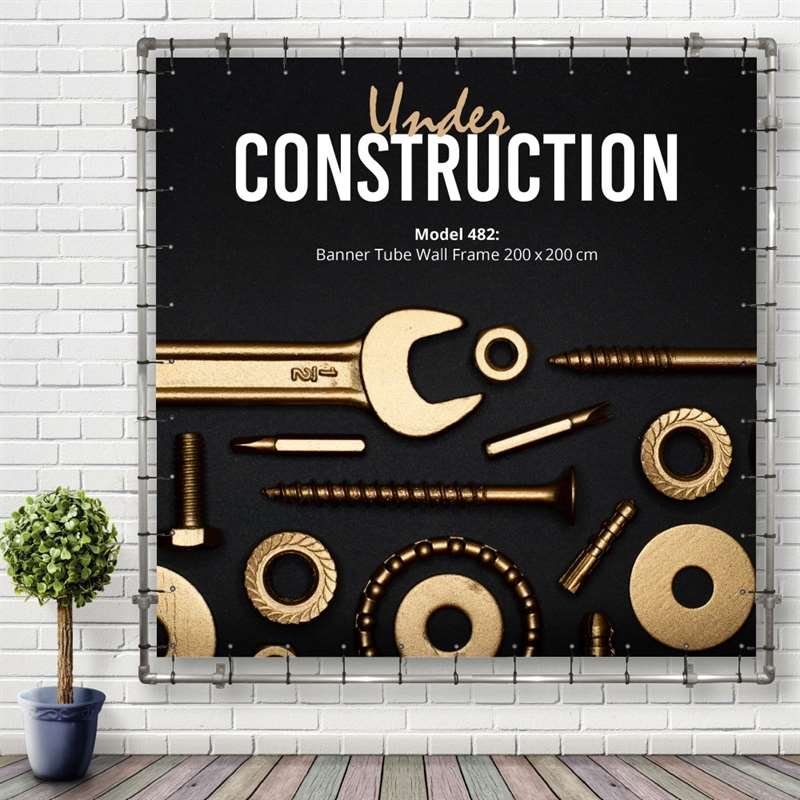Banner Tube Wall Frame, Rahmen mit Wandhalterung, 200 x 200 cm