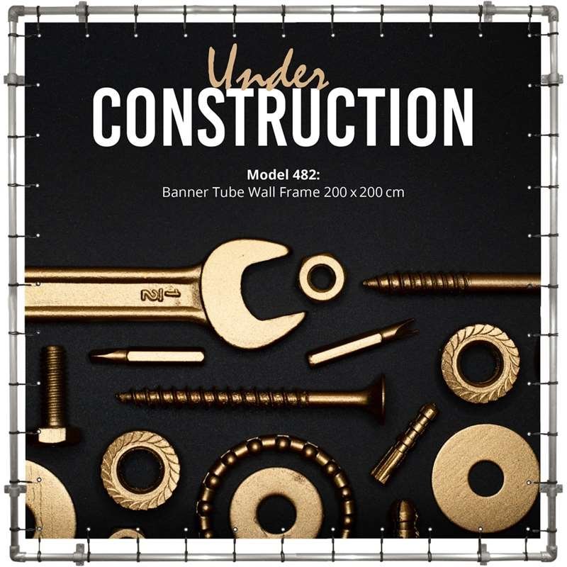 Banner Tube Wall Frame, Rahmen mit Wandhalterung, 200 x 200 cm