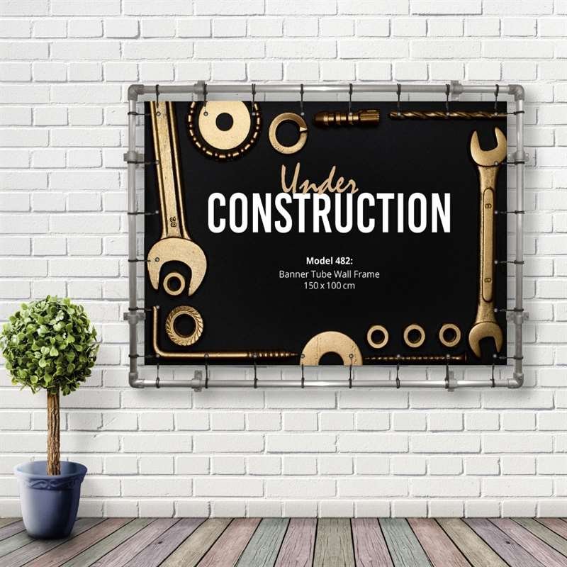 Banner Tube Wall Frame, Rahmen mit Wandhalterung, 150 x 100 cm