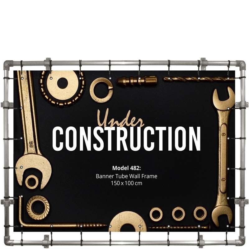 Banner Tube Wall Frame, Rahmen mit Wandhalterung, 150 x 100 cm