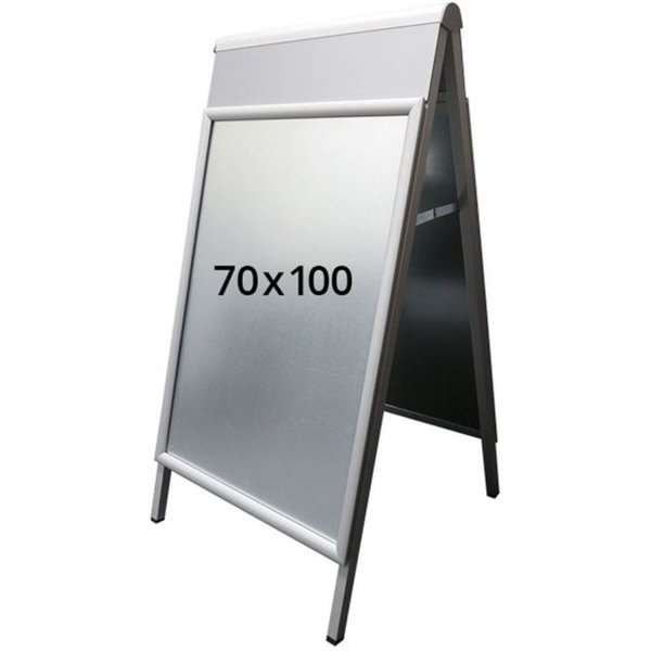 Alu-Line Logo Change Kundenstopper mit Logo schild - 70x100 cm - Silber