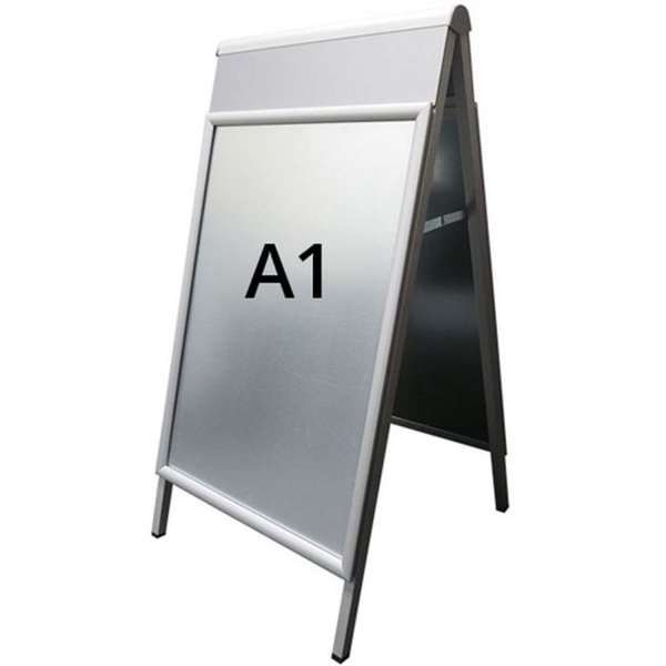 Alu-Line Logo Change Kundenstopper mit Logo schild - A1 - Silber